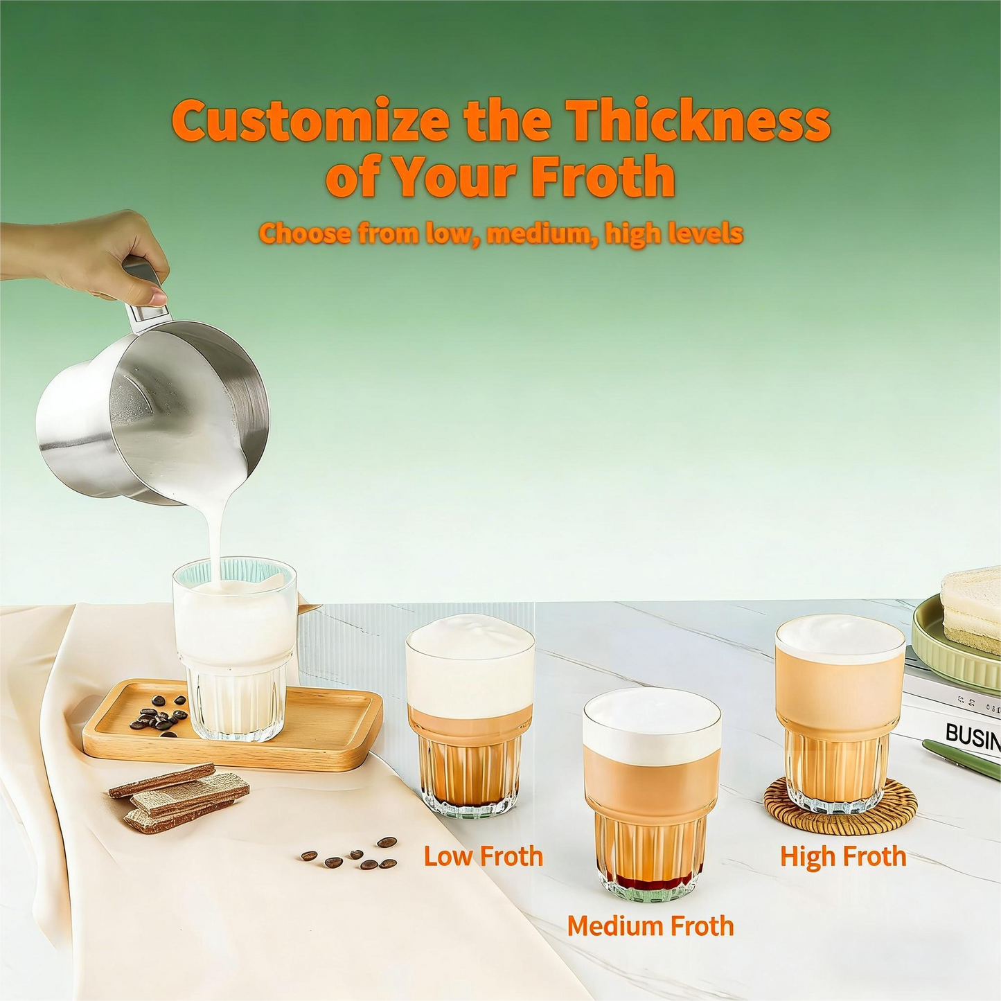 Smart Touch Control Milk Frother with Adjustable Froth Thickness
