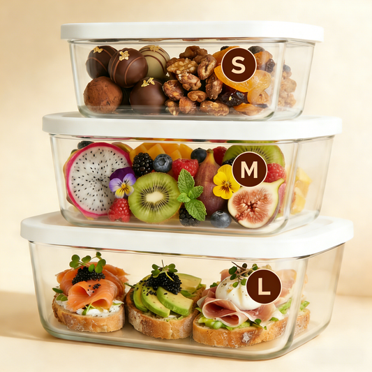 Premium Glass Vacuum Seal Food Storage Containers – 3-Piece Set for Meal Prep & Freshness