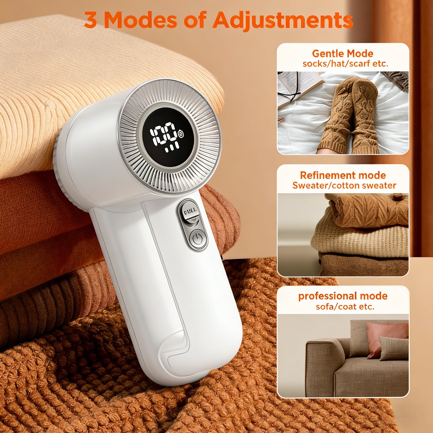 2-in-1 Rechargeable Fabric Lint Remover & Static Brush