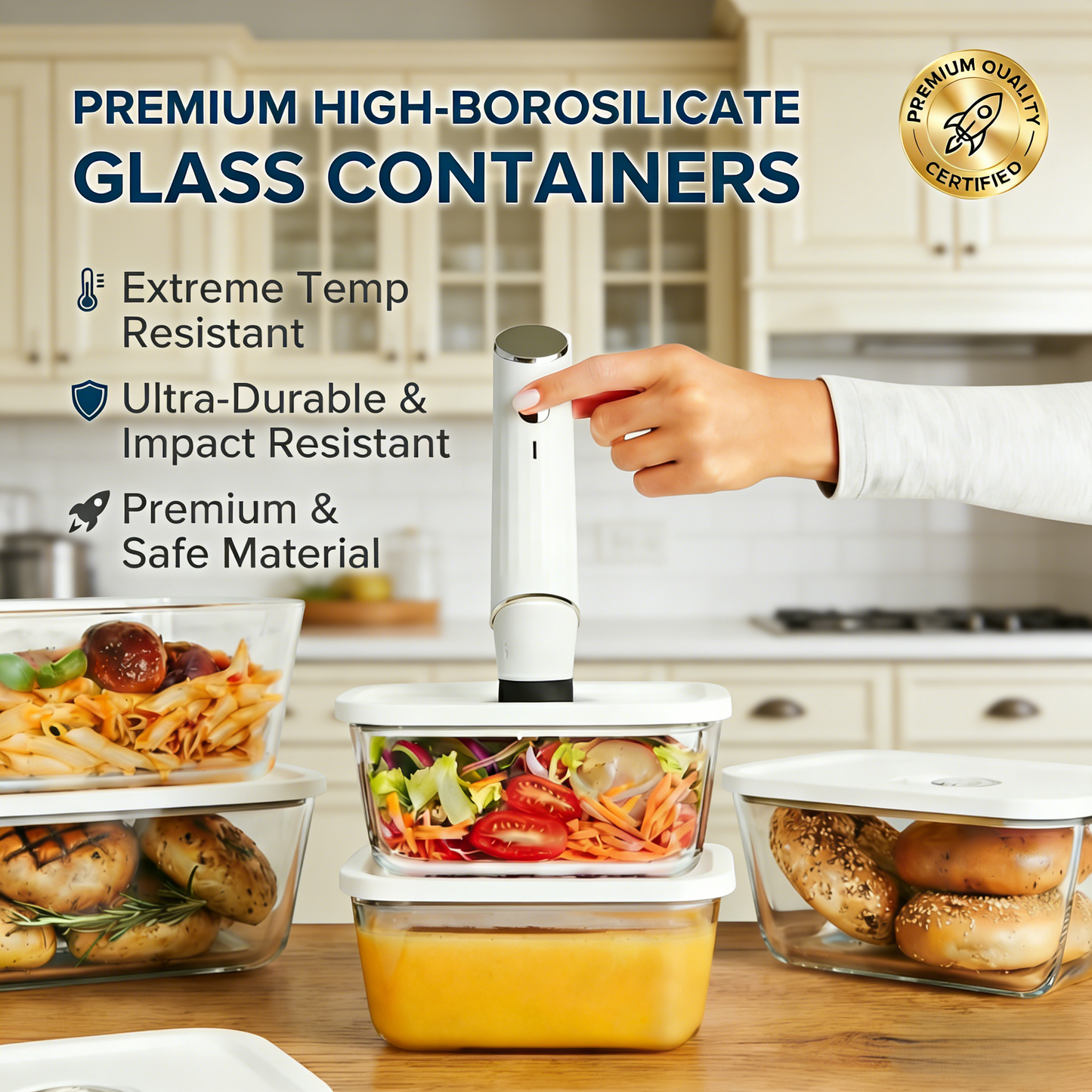 Complete Handheld Vacuum Sealer & Food Storage Bundle – Keep Food Fresh 5x Longer