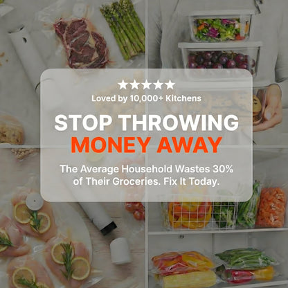 Complete Handheld Vacuum Sealer & Food Storage Bundle – Keep Food Fresh 5x Longer